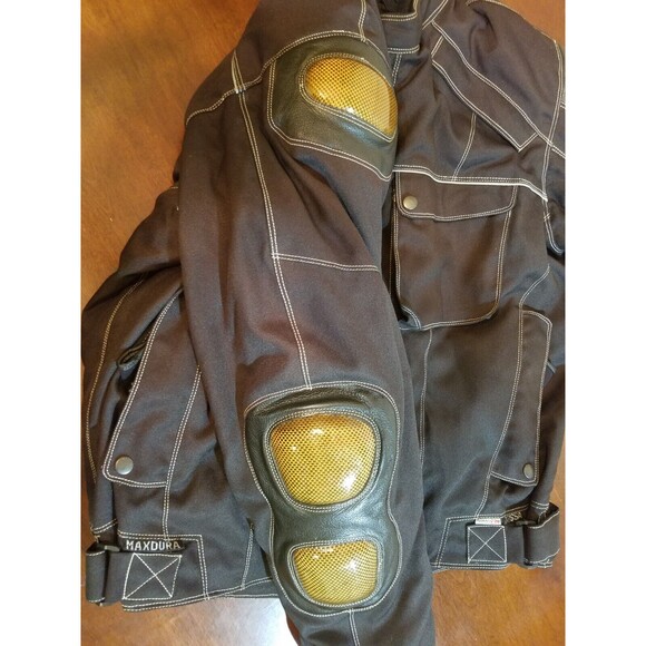 Biker Design Collection Padded Reflector Motorcycle Jacket with Gloves Size XL - Picture 12 of 12
